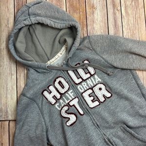 Hollister women’s zippered hoodie - gray color - size m